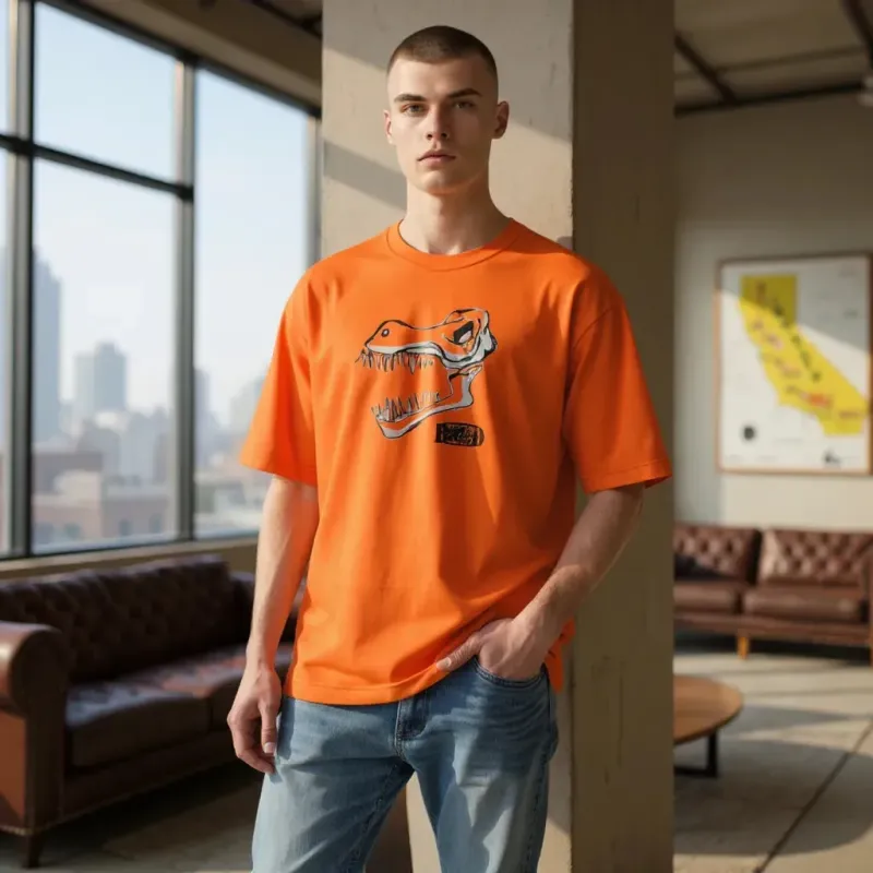 Tee Shirt Bio Homme  Squelette dinosaure Fort Boyard